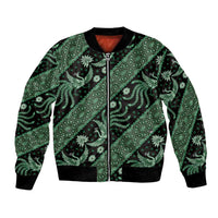 Indonesia Batik Pattern Bomber Jacket Green Version LT01 Unisex Green - Polynesian Pride