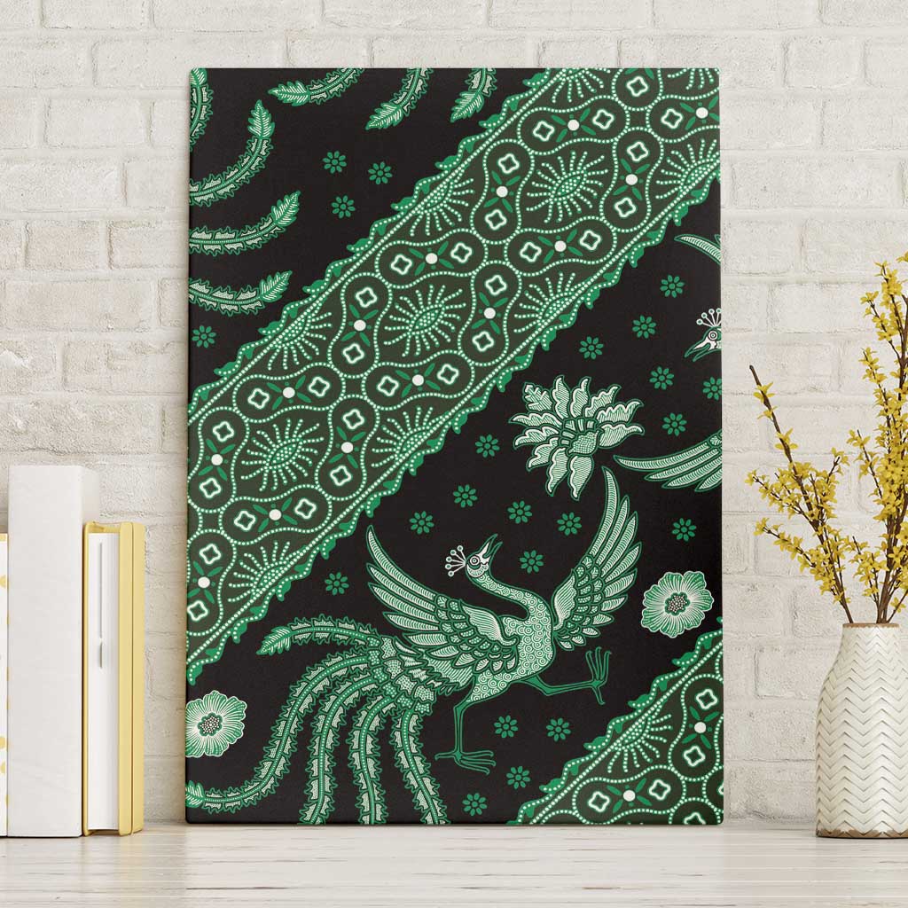 Indonesia Batik Pattern Canvas Wall Art Green Version LT01 Without Frame Green - Polynesian Pride