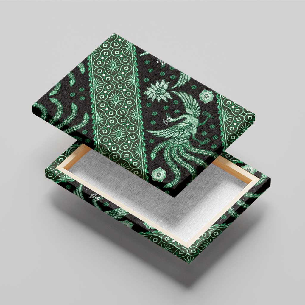 Indonesia Batik Pattern Canvas Wall Art Green Version LT01 - Polynesian Pride