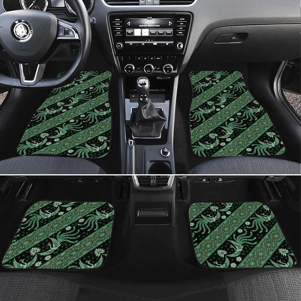 Indonesia Batik Pattern Car Mats Green Version LT01 Set 4pcs Green - Polynesian Pride