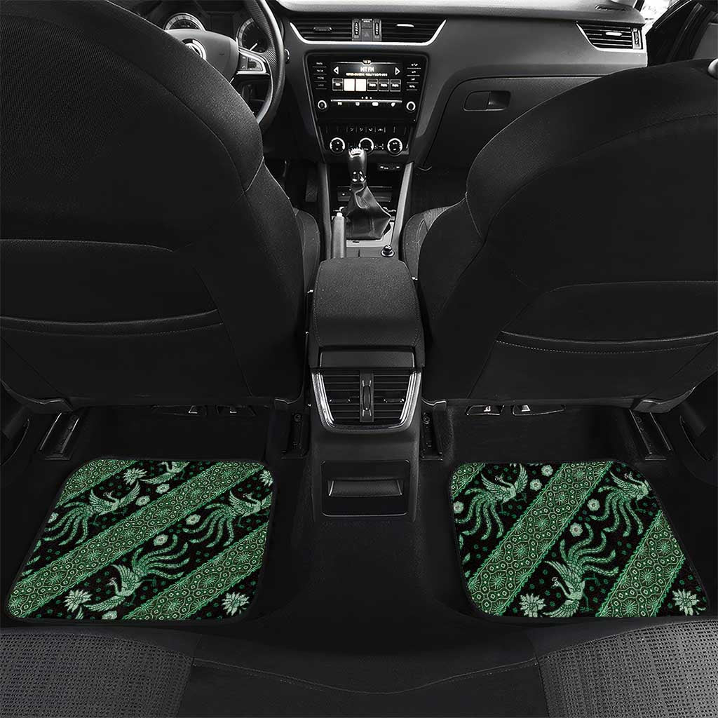 Indonesia Batik Pattern Car Mats Green Version LT01 Set 2pcs - Back Green - Polynesian Pride