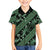 Indonesia Batik Pattern Family Matching Short Sleeve Bodycon Dress and Hawaiian Shirt Green Version