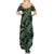 Indonesia Batik Pattern Family Matching Summer Maxi Dress and Hawaiian Shirt Green Version