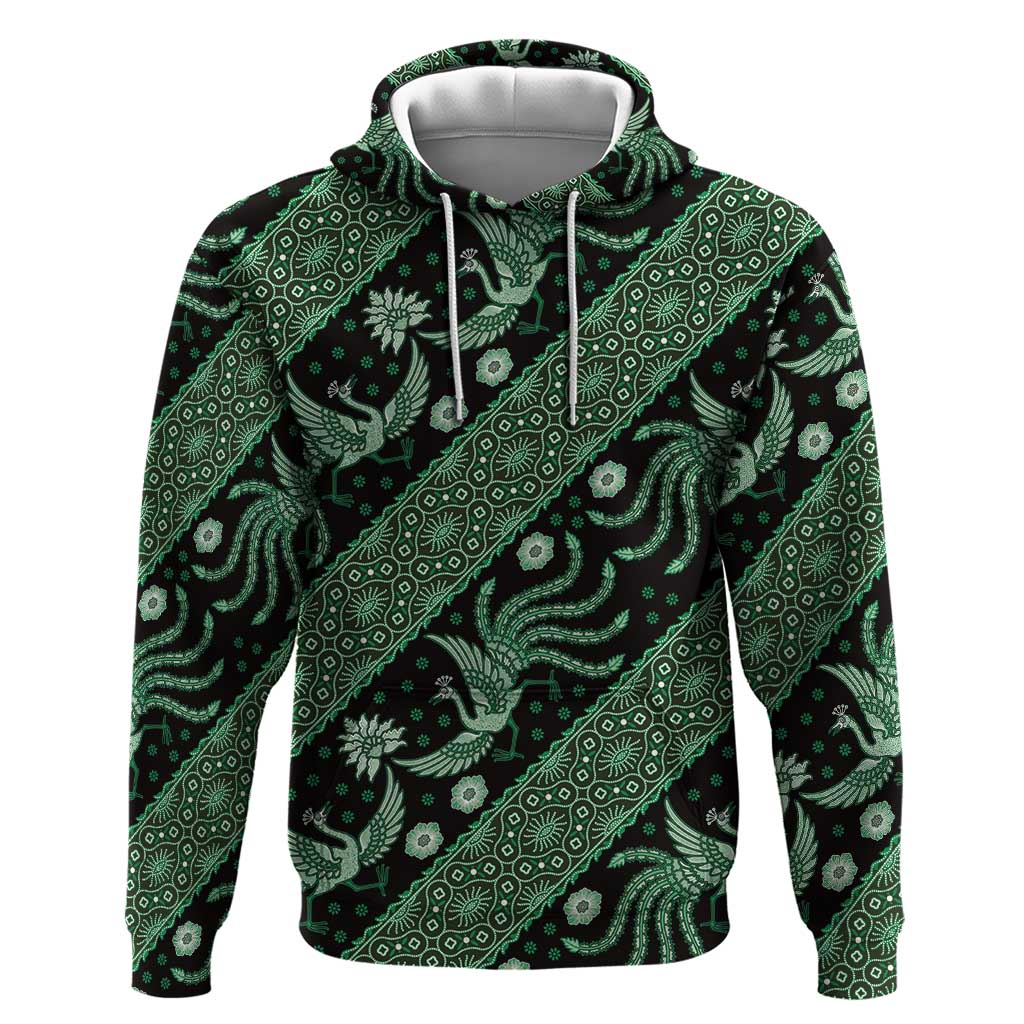 Indonesia Batik Pattern Hoodie Green Version LT01 Pullover Hoodie Green - Polynesian Pride