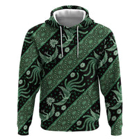 Indonesia Batik Pattern Hoodie Green Version LT01 Pullover Hoodie Green - Polynesian Pride
