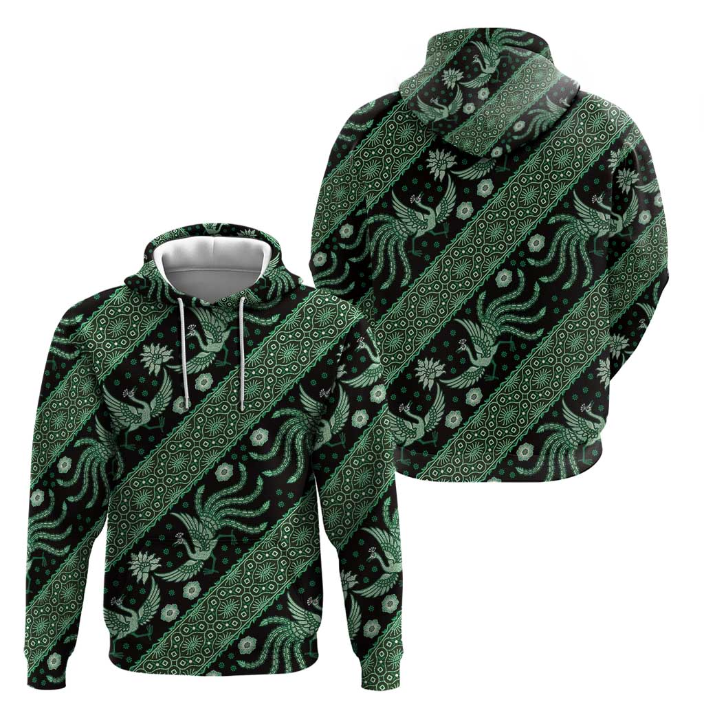 Indonesia Batik Pattern Hoodie Green Version LT01 - Polynesian Pride