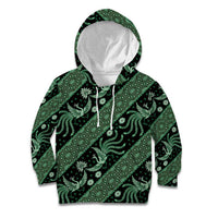 Indonesia Batik Pattern Kid Hoodie Green Version LT01 Hoodie Green - Polynesian Pride