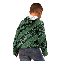 Indonesia Batik Pattern Kid Hoodie Green Version LT01 - Polynesian Pride