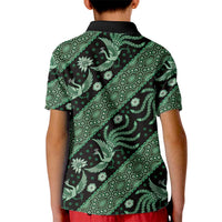 Indonesia Batik Pattern Kid Polo Shirt Green Version LT01 - Polynesian Pride