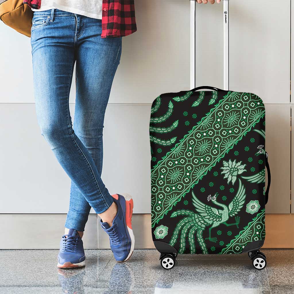 Indonesia Batik Pattern Luggage Cover Green Version LT01 - Polynesian Pride