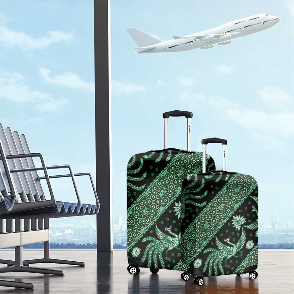 Indonesia Batik Pattern Luggage Cover Green Version LT01 - Polynesian Pride