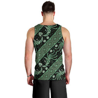 Indonesia Batik Pattern Men Tank Top Green Version LT01 - Polynesian Pride