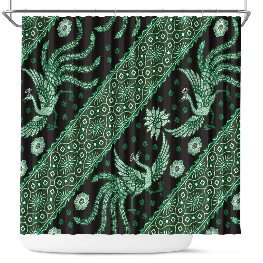 Indonesia Batik Pattern Shower Curtain Green Version LT01 Green - Polynesian Pride
