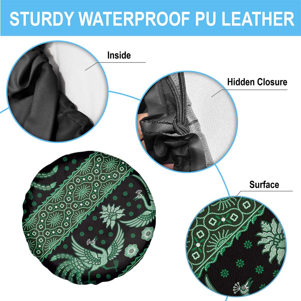 Indonesia Batik Pattern Spare Tire Cover Green Version LT01 - Polynesian Pride