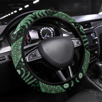 Indonesia Batik Pattern Steering Wheel Cover Green Version LT01 Universal Fit Green - Polynesian Pride