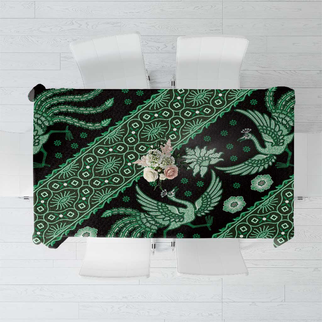 Indonesia Batik Pattern Tablecloth Green Version