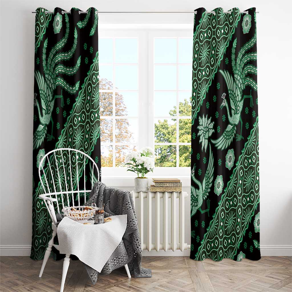 Indonesia Batik Pattern Window Curtain Green Version LT01 - Polynesian Pride