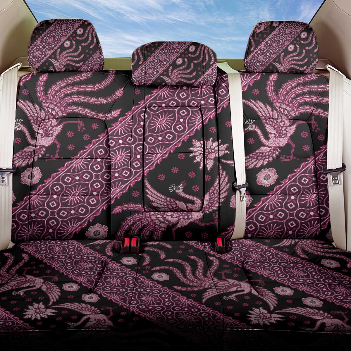 Indonesia Batik Pattern Back Car Seat Cover Pink Version LT01 One Size Pink - Polynesian Pride