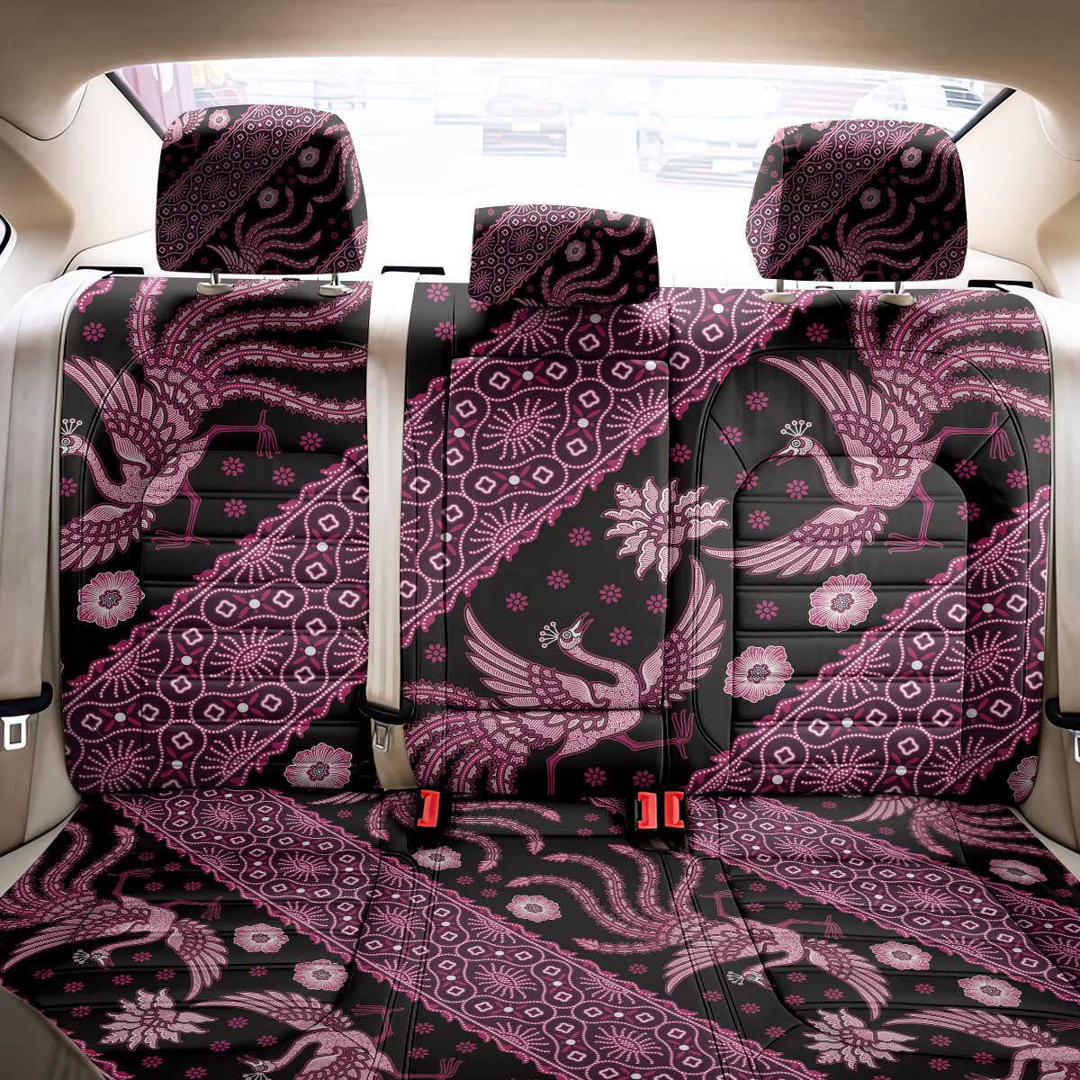 Indonesia Batik Pattern Back Car Seat Cover Pink Version LT01 - Polynesian Pride