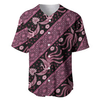 Indonesia Batik Pattern Baseball Jersey Pink Version LT01 Pink - Polynesian Pride