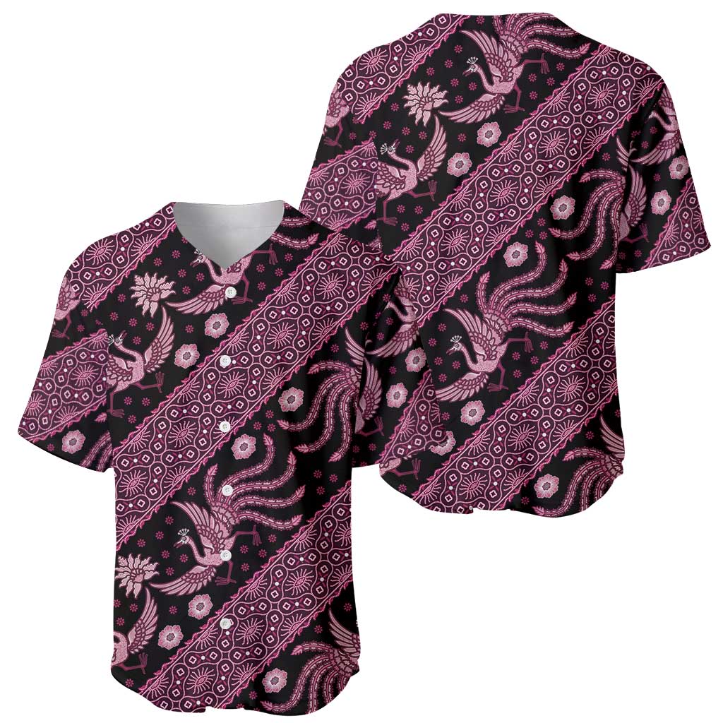 Indonesia Batik Pattern Baseball Jersey Pink Version LT01 - Polynesian Pride