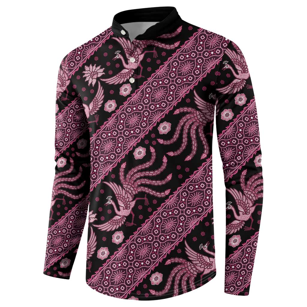 Indonesia Batik Pattern Button Sweatshirt Pink Version LT01 - Polynesian Pride