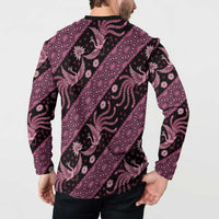 Indonesia Batik Pattern Button Sweatshirt Pink Version LT01 - Polynesian Pride