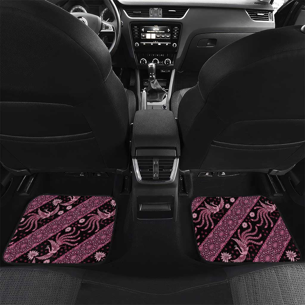 Indonesia Batik Pattern Car Mats Pink Version LT01 Set 2pcs - Back Pink - Polynesian Pride