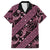 Indonesia Batik Pattern Family Matching Summer Maxi Dress and Hawaiian Shirt Pink Version