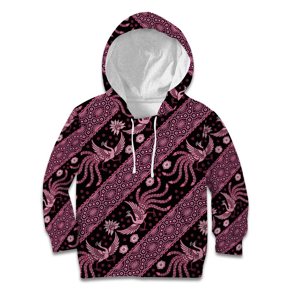 Indonesia Batik Pattern Kid Hoodie Pink Version LT01 Hoodie Pink - Polynesian Pride