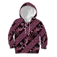 Indonesia Batik Pattern Kid Hoodie Pink Version LT01 Hoodie Pink - Polynesian Pride