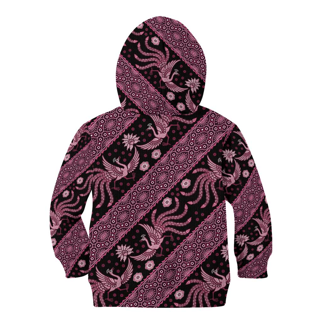 Indonesia Batik Pattern Kid Hoodie Pink Version LT01 - Polynesian Pride