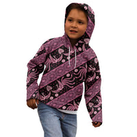 Indonesia Batik Pattern Kid Hoodie Pink Version LT01 - Polynesian Pride