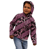 Indonesia Batik Pattern Kid Hoodie Pink Version LT01 - Polynesian Pride