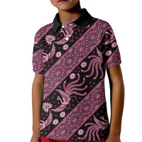 Indonesia Batik Pattern Kid Polo Shirt Pink Version LT01 Kid Pink - Polynesian Pride