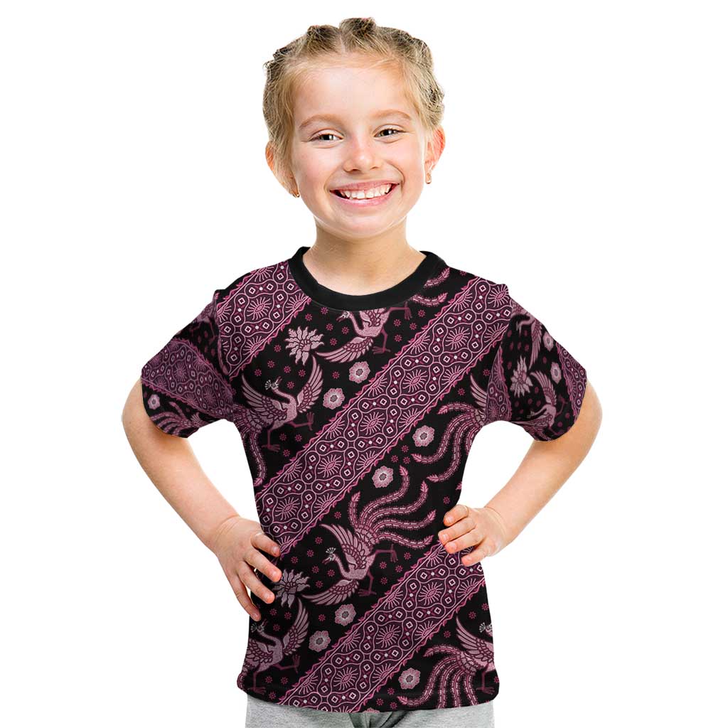 Indonesia Batik Pattern Kid T Shirt Pink Version LT01 Pink - Polynesian Pride