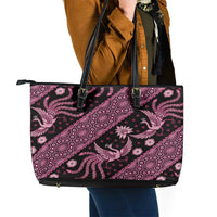Indonesia Batik Pattern Leather Tote Bag Pink Version LT01 - Polynesian Pride
