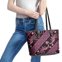 Indonesia Batik Pattern Leather Tote Bag Pink Version LT01 - Polynesian Pride