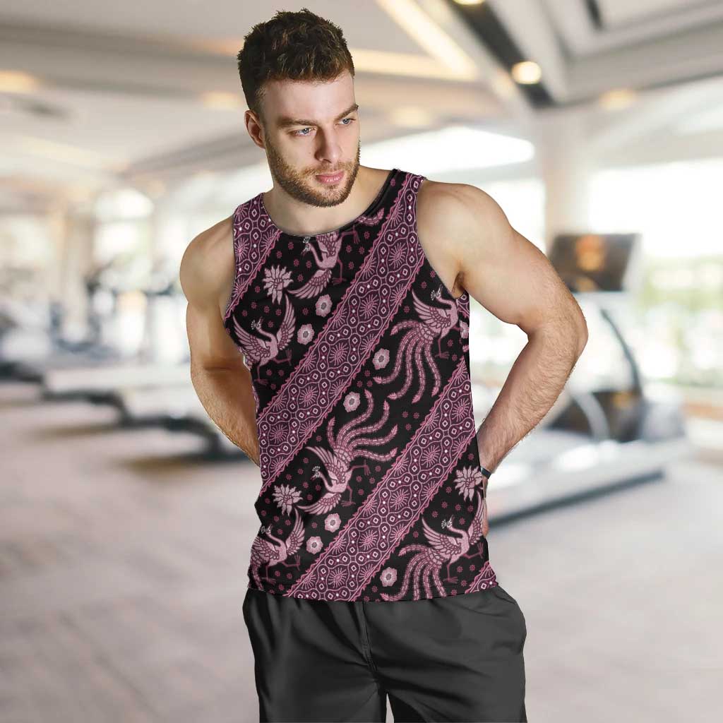 Indonesia Batik Pattern Men Tank Top Pink Version LT01 Pink - Polynesian Pride