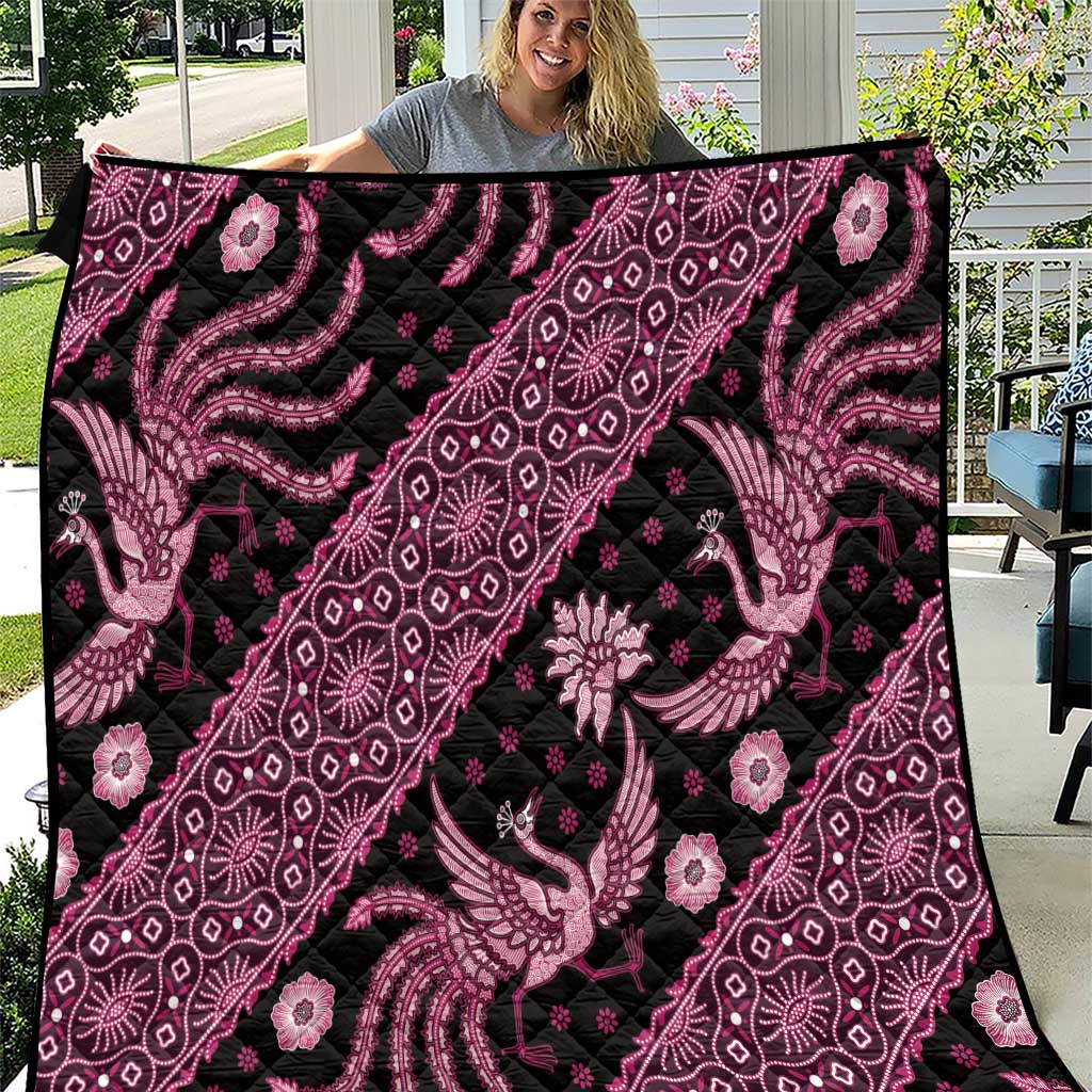 Indonesia Batik Pattern Quilt Pink Version