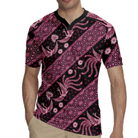 Indonesia Batik Pattern Rugby Jersey Pink Version LT01 - Polynesian Pride