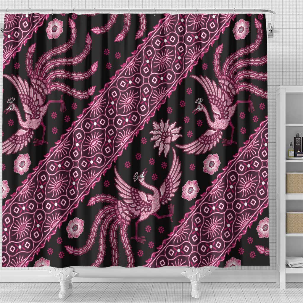 Indonesia Batik Pattern Shower Curtain Pink Version LT01 - Polynesian Pride