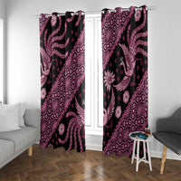 Indonesia Batik Pattern Window Curtain Pink Version LT01 With Grommets Pink - Polynesian Pride