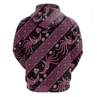Indonesia Batik Pattern Zip Hoodie Pink Version LT01 - Polynesian Pride