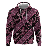 Indonesia Batik Pattern Zip Hoodie Pink Version LT01 Pullover Hoodie Pink - Polynesian Pride
