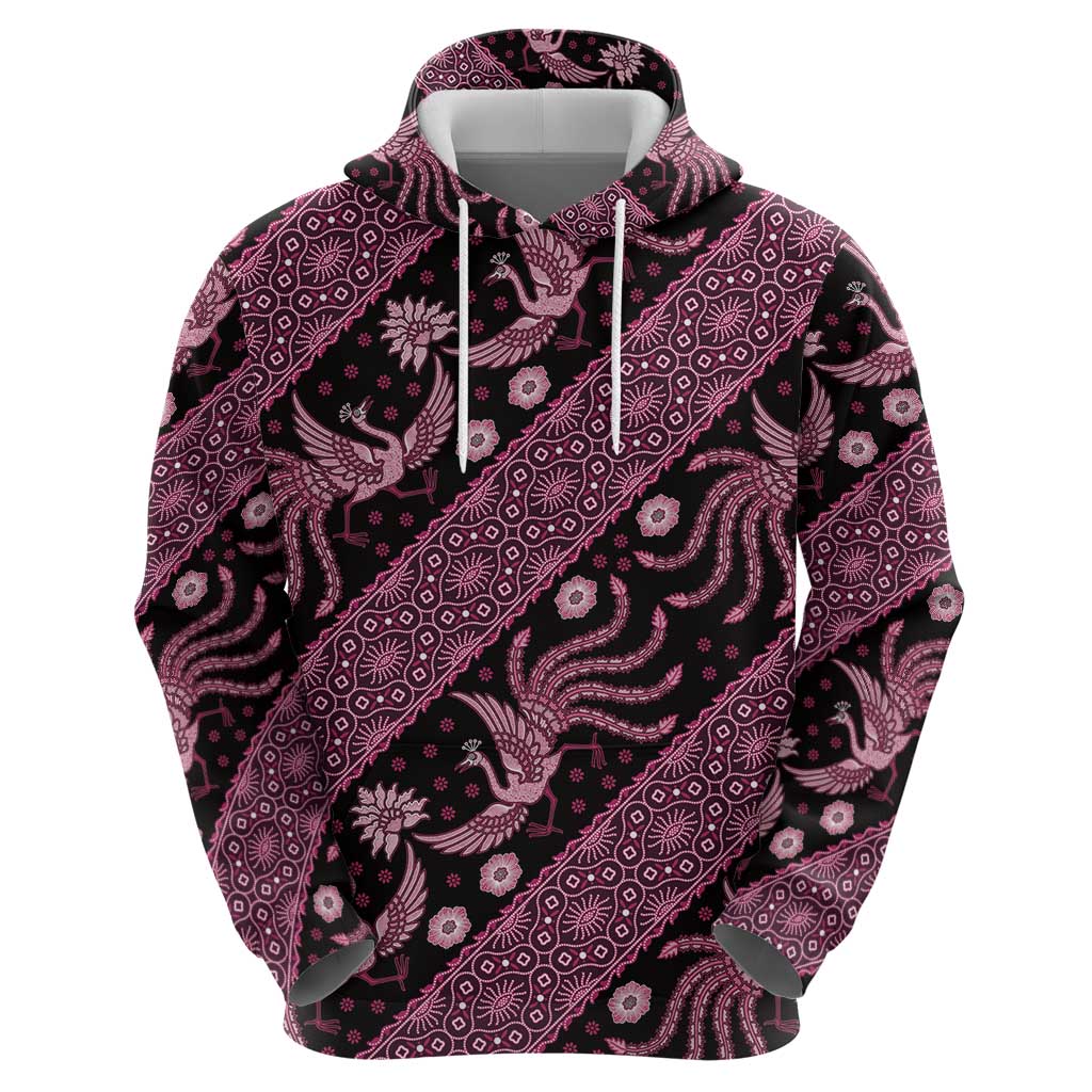 Indonesia Batik Pattern Zip Hoodie Pink Version LT01 - Polynesian Pride