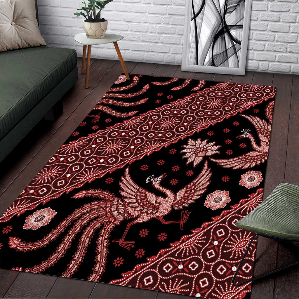 Indonesia Batik Pattern Area Rug Red Version LT01 Red - Polynesian Pride