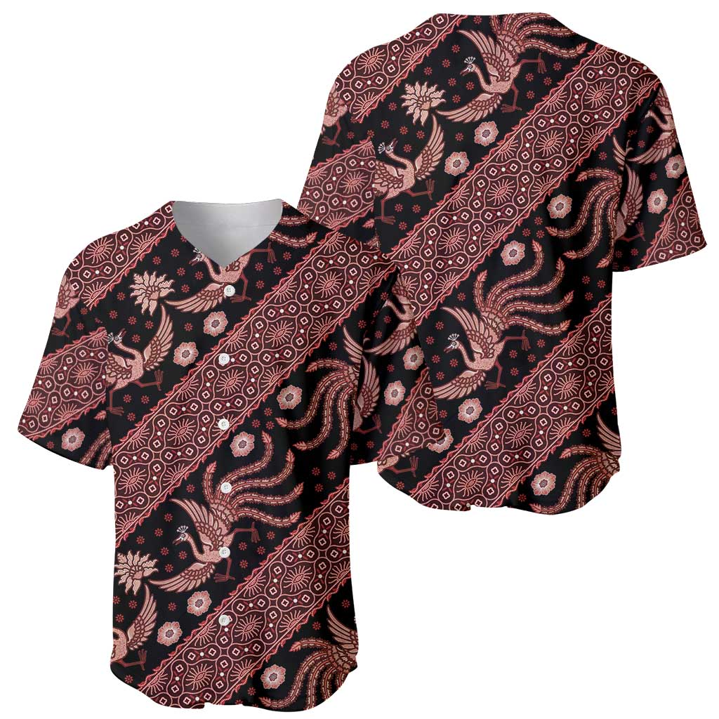 Indonesia Batik Pattern Baseball Jersey Red Version LT01 - Polynesian Pride