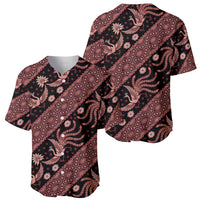 Indonesia Batik Pattern Baseball Jersey Red Version LT01 - Polynesian Pride