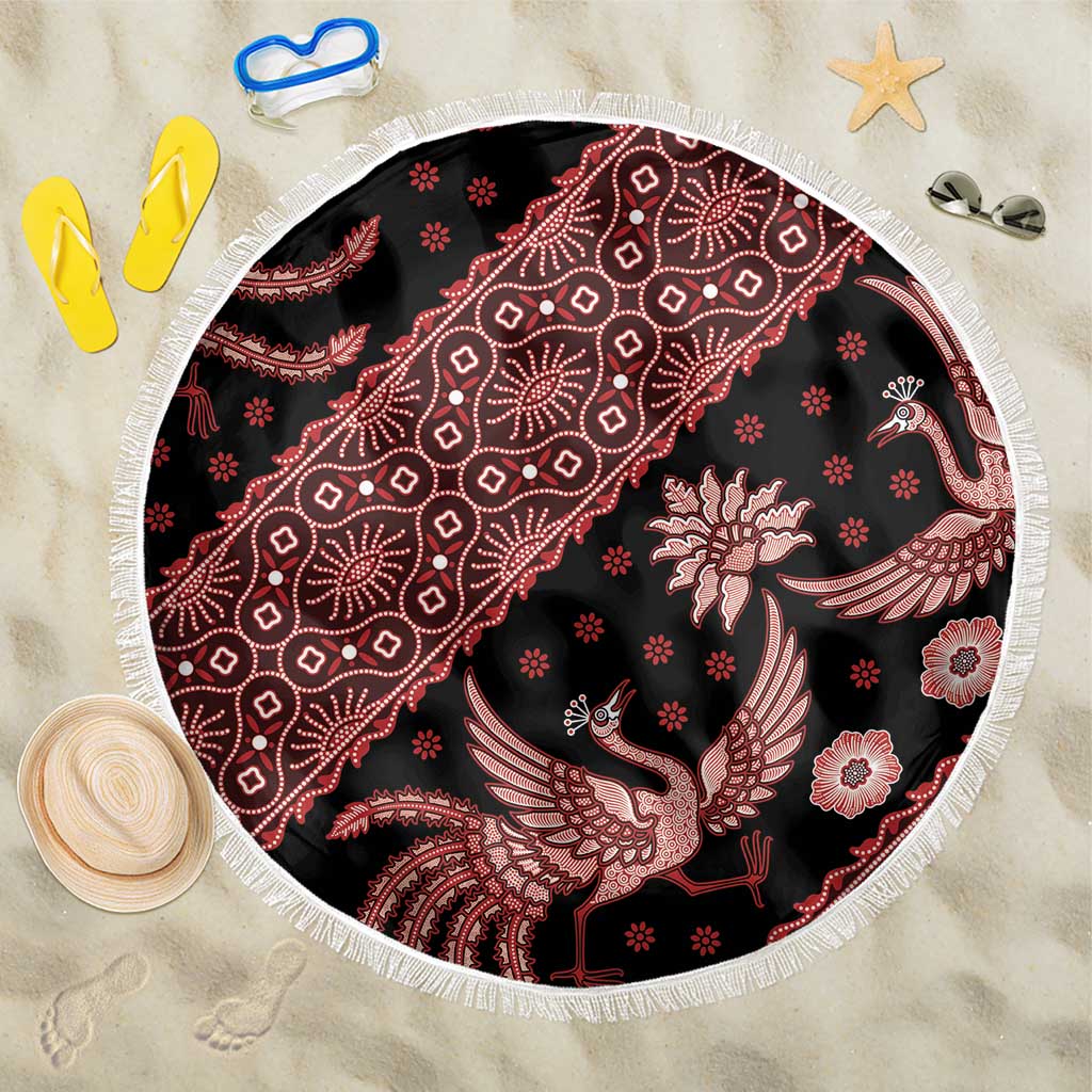 Indonesia Batik Pattern Beach Blanket Red Version LT01 One Size 150cm Red - Polynesian Pride